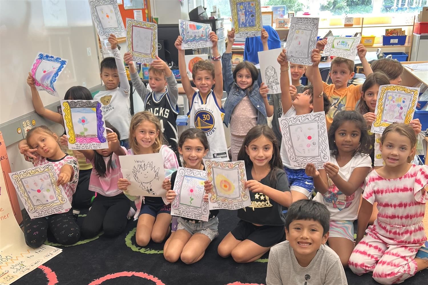  kids with their dots